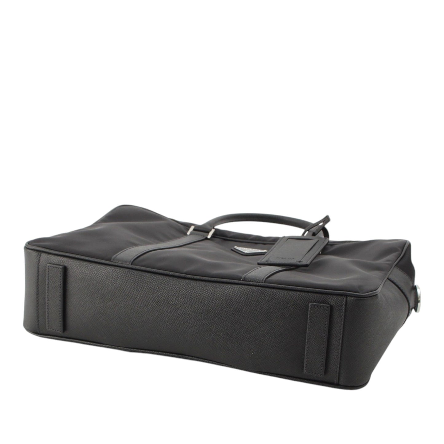 Prada Saffiano Trimmed Tessuto Business Bag