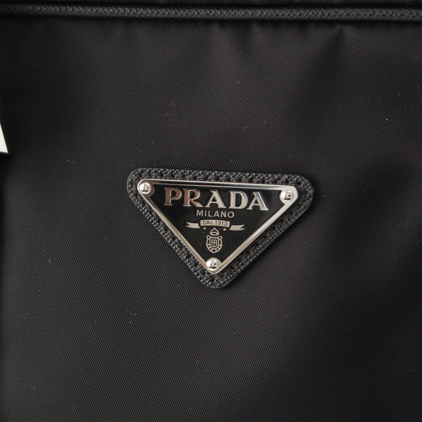 Prada Saffiano Trimmed Tessuto Business Bag
