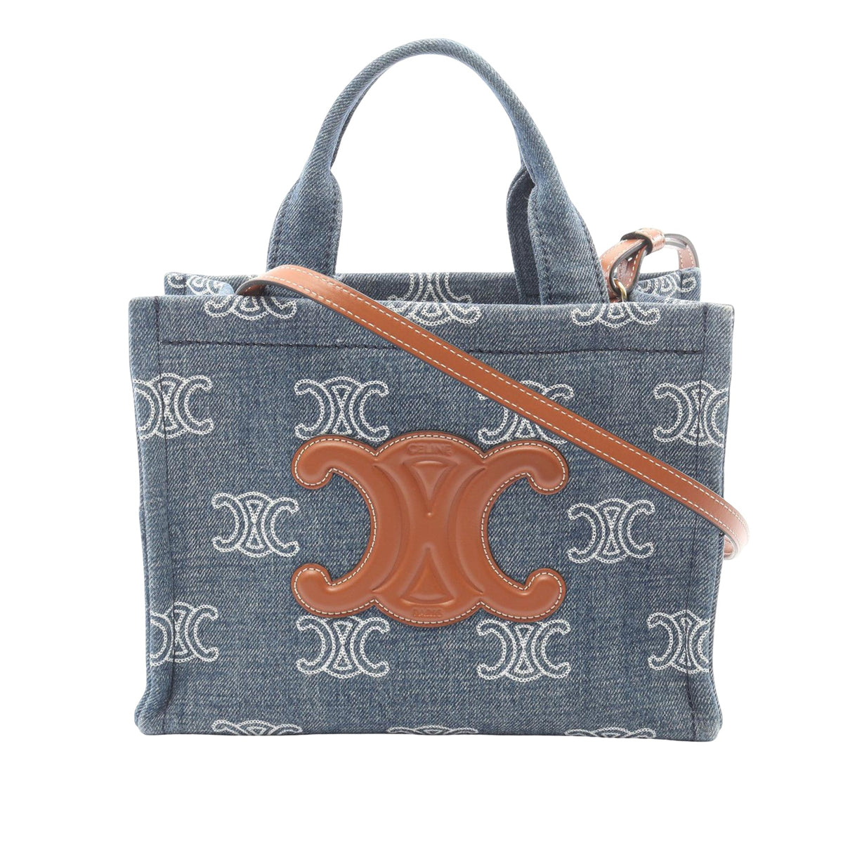 Celine Small Denim Cabas Thais Satchel