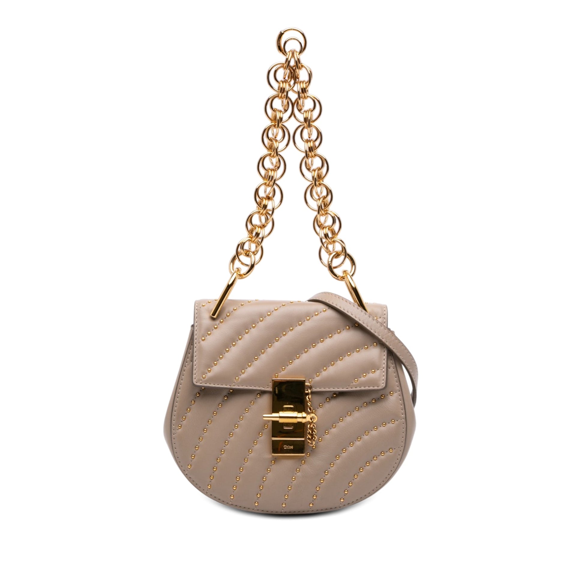 Chloé Mini Studded Leather Drew Bijou Satchel
