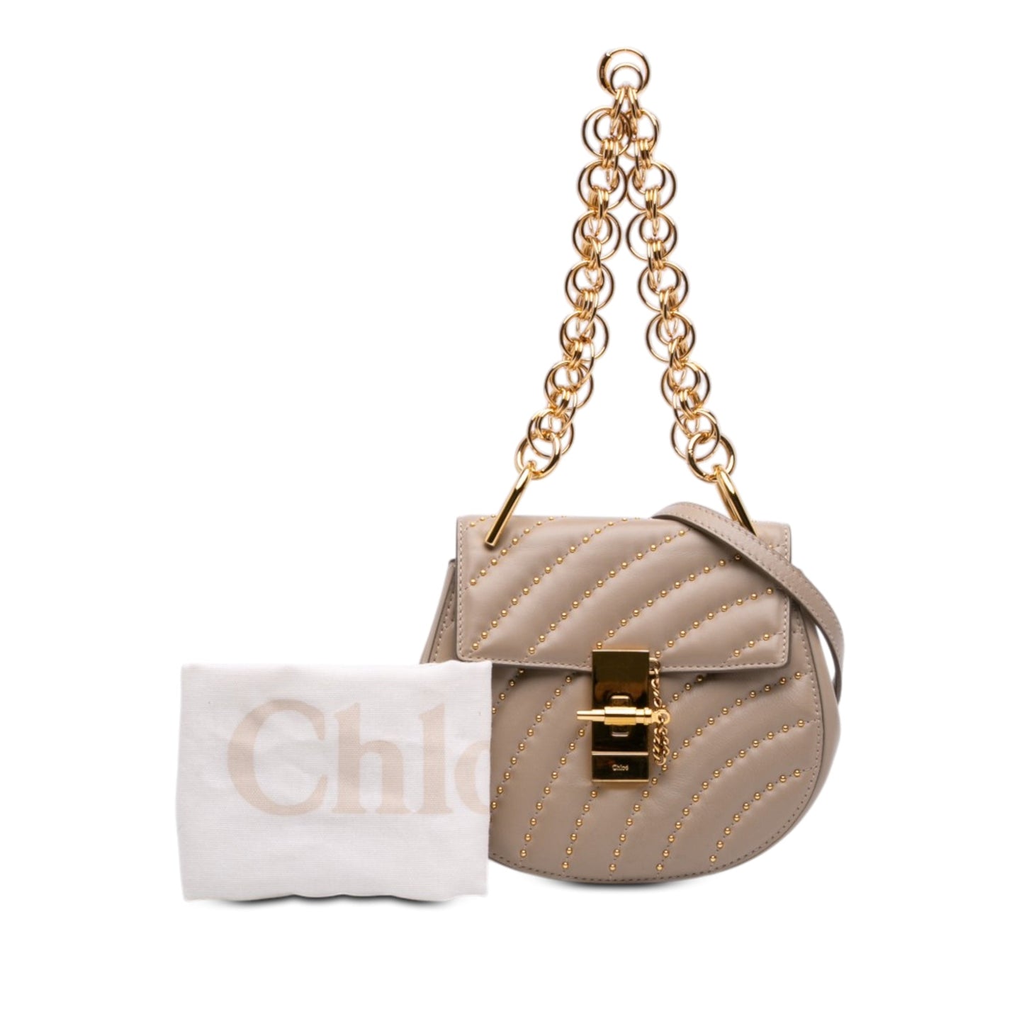 Chloé Mini Studded Leather Drew Bijou Satchel