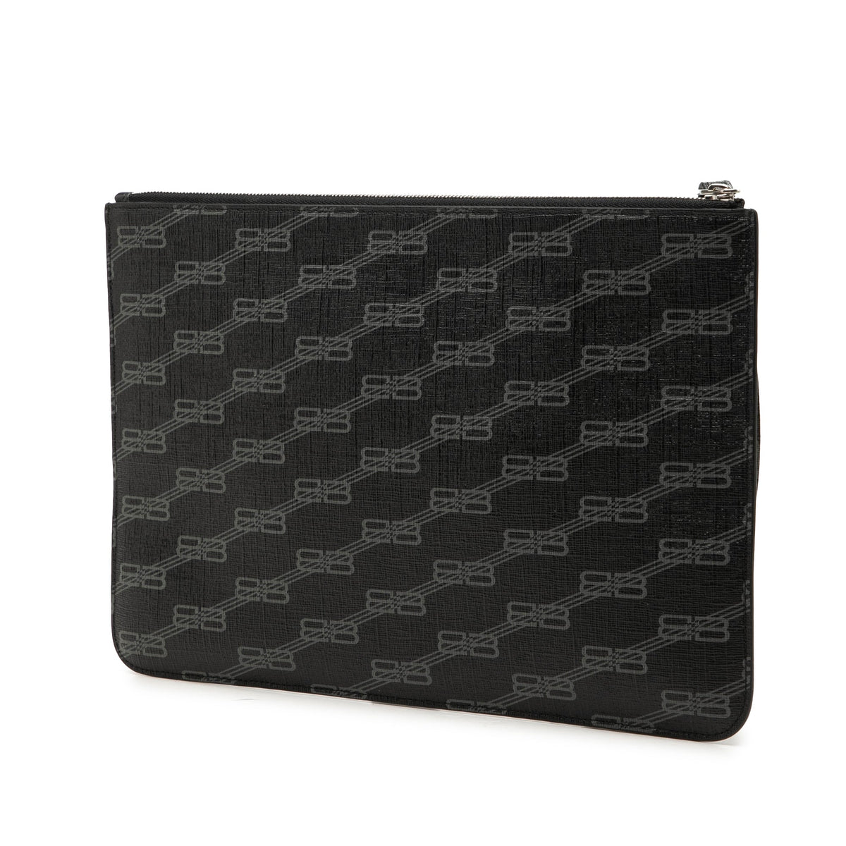 Balenciaga BB Monogram Coated Canvas Wristlet Clutch