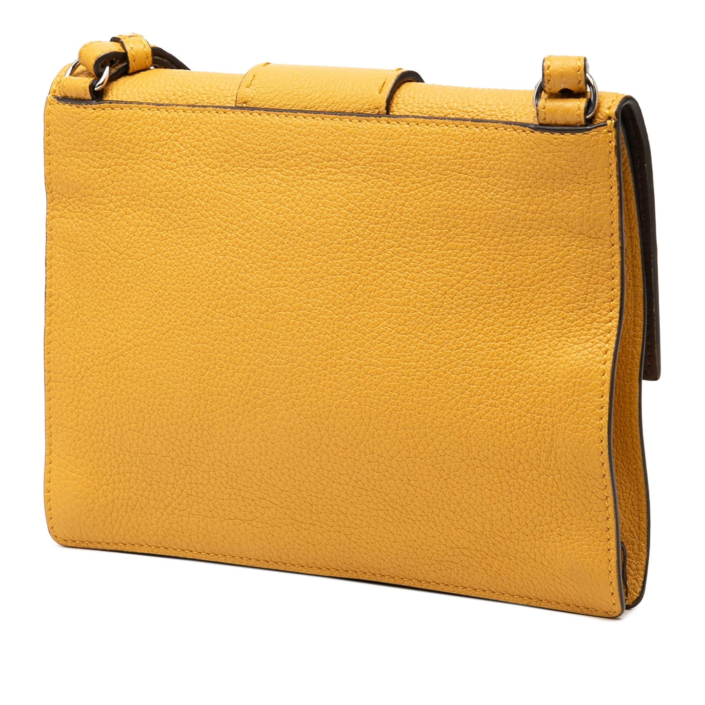 Fendi Leather Selleria Flat Baguette Crossbody