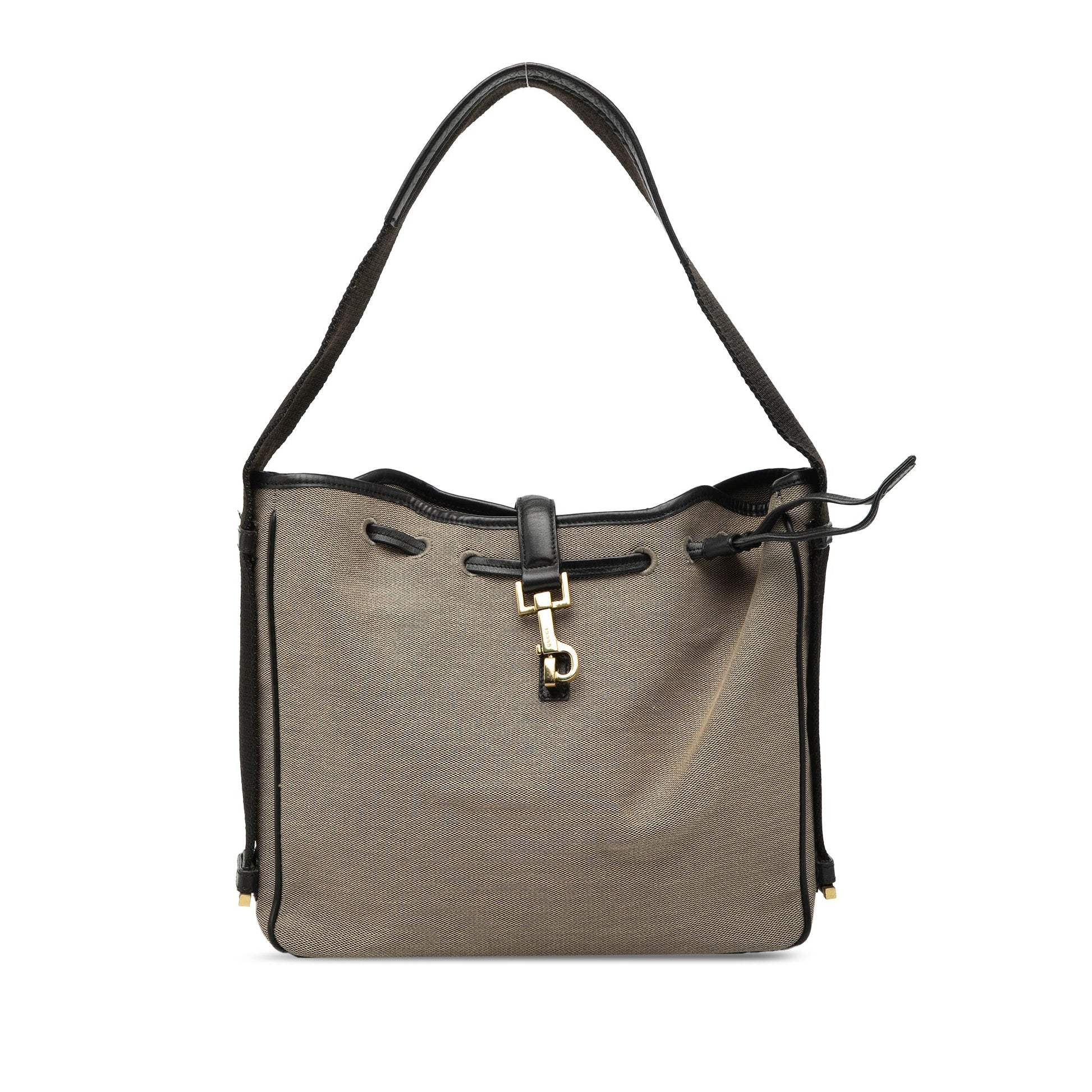 Canvas Jackie Drawstring Shoulder Bag