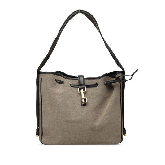 Canvas Jackie Drawstring Shoulder Bag