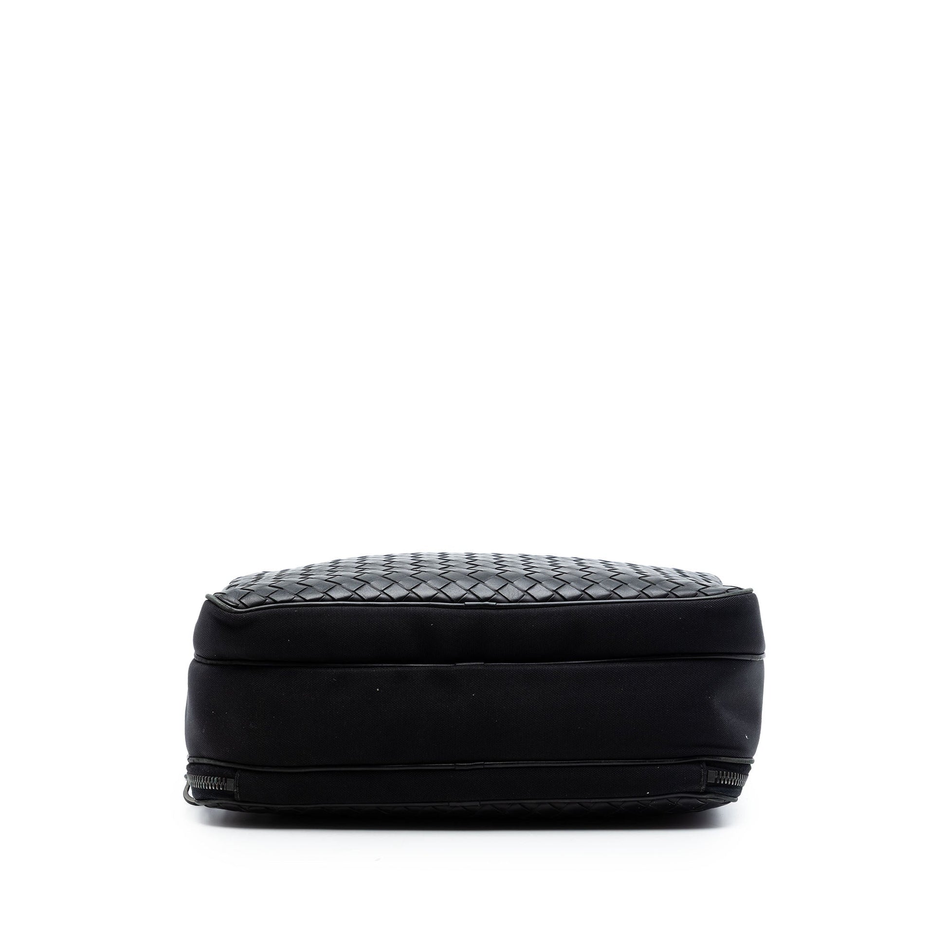 Bottega Veneta Nappa Intrecciato Trimmed Canvas Messenger Bag