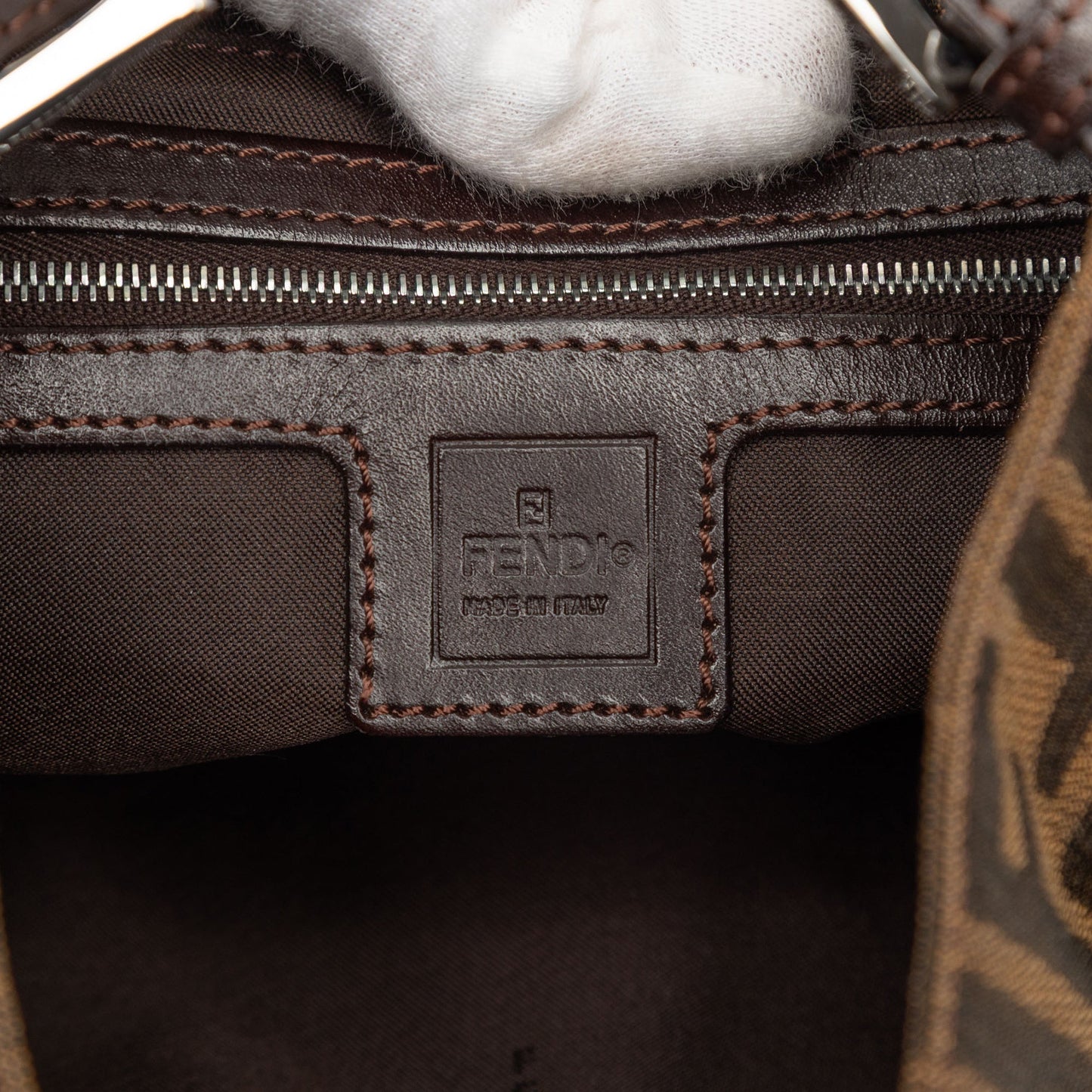 Fendi Zucca Canvas Shoulder Bag