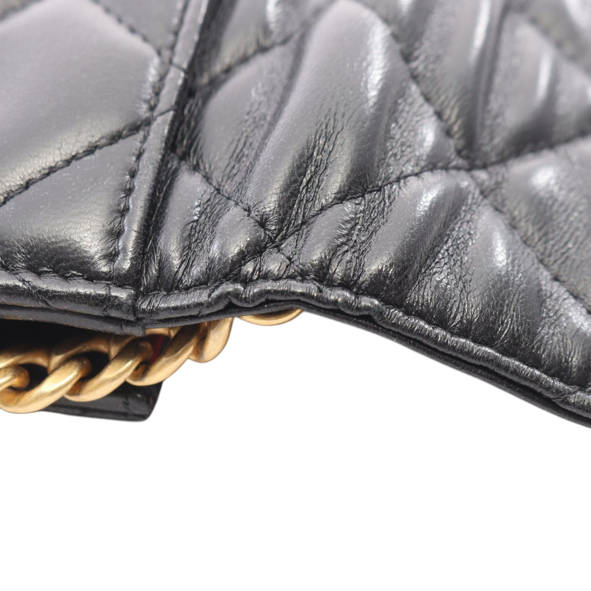 Chanel Quilted CC Lambskin Lacquered Chain Phone Holder