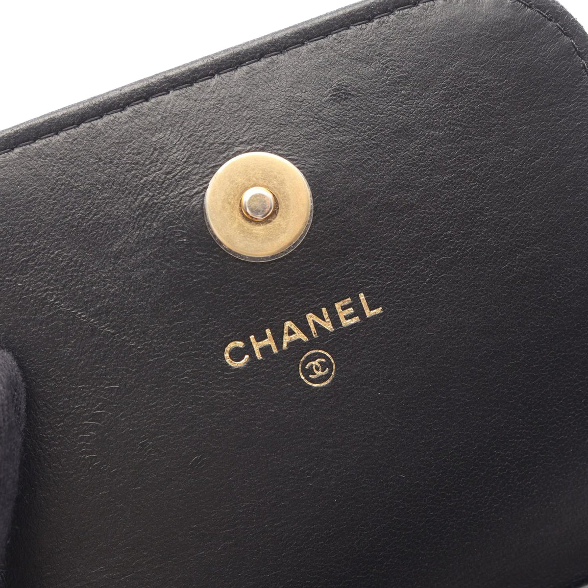 Chanel Quilted CC Lambskin Lacquered Chain Phone Holder