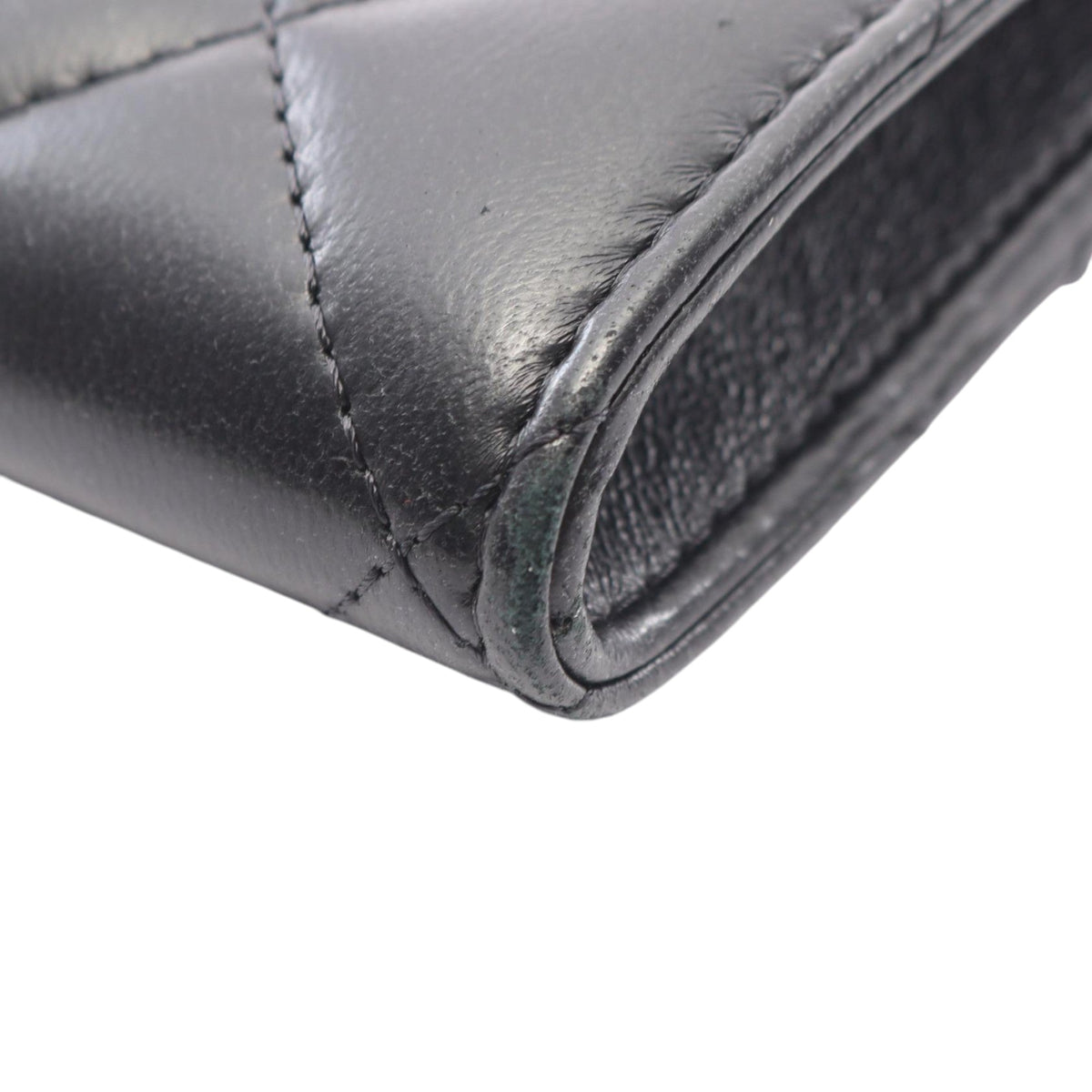 Chanel Quilted CC Lambskin Lacquered Chain Phone Holder