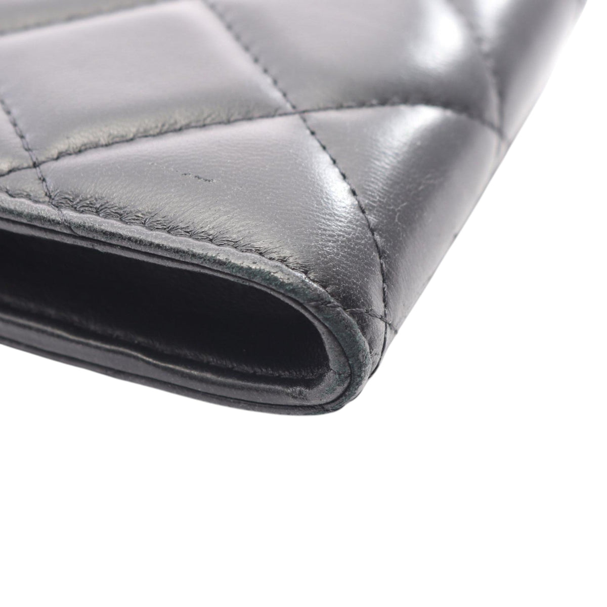 Chanel Quilted CC Lambskin Lacquered Chain Phone Holder
