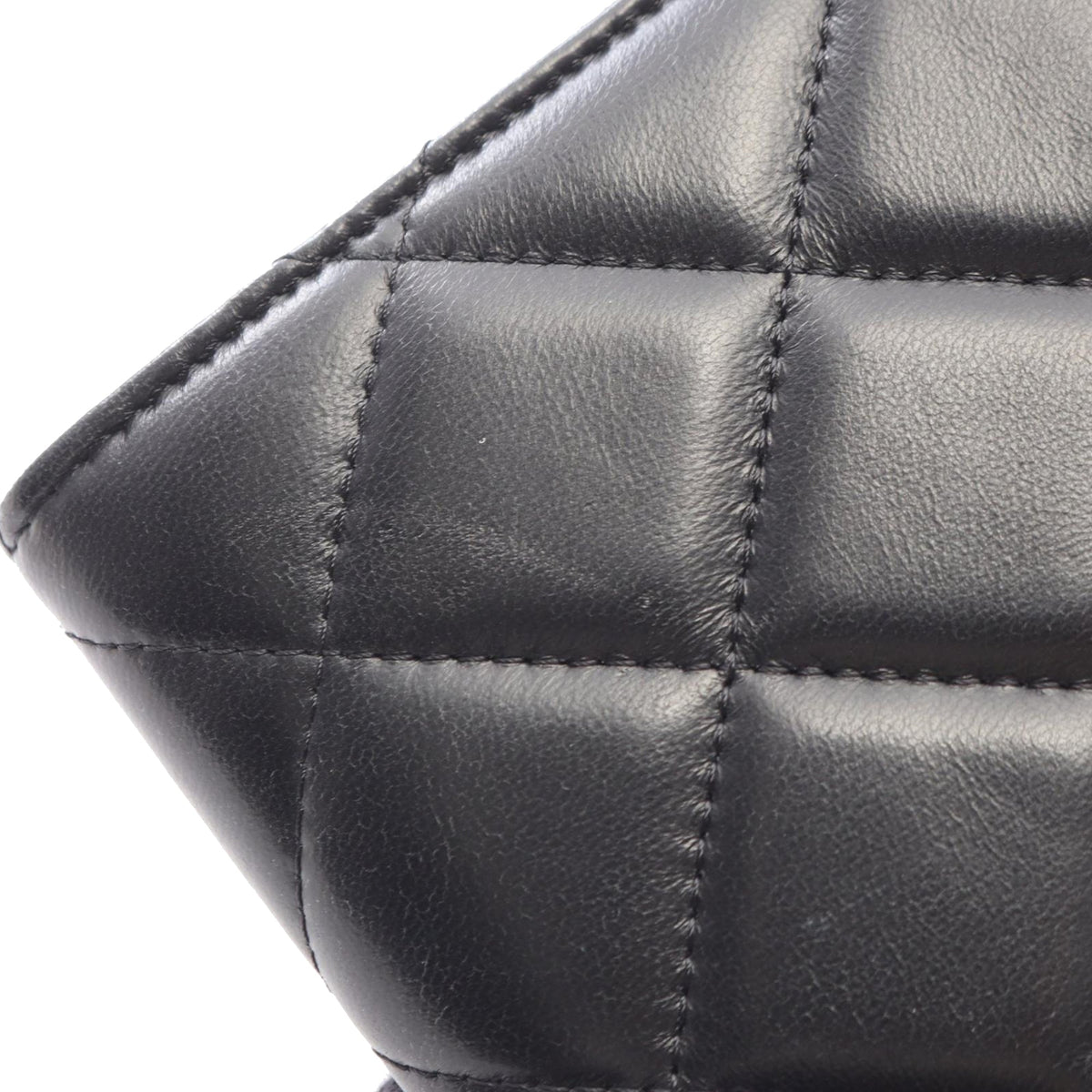 Chanel Quilted CC Lambskin Lacquered Chain Phone Holder