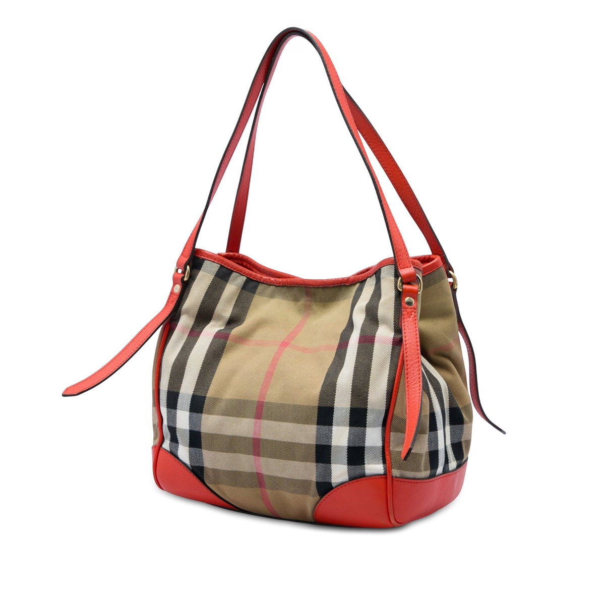 Burberry Small House Check Canvas Bridle Canterbury Tote