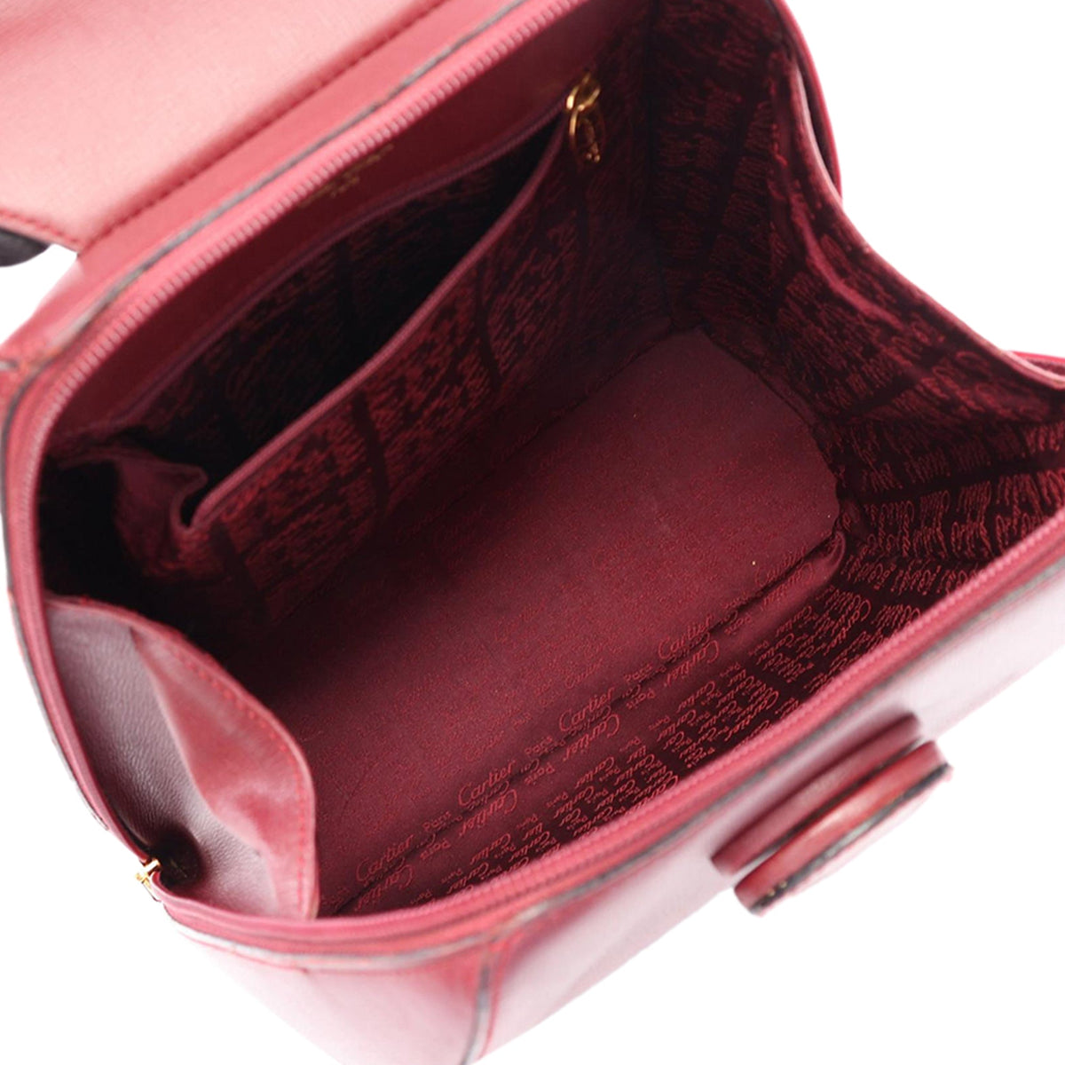 Cartier Leather Must De Cartier Backpack — Red