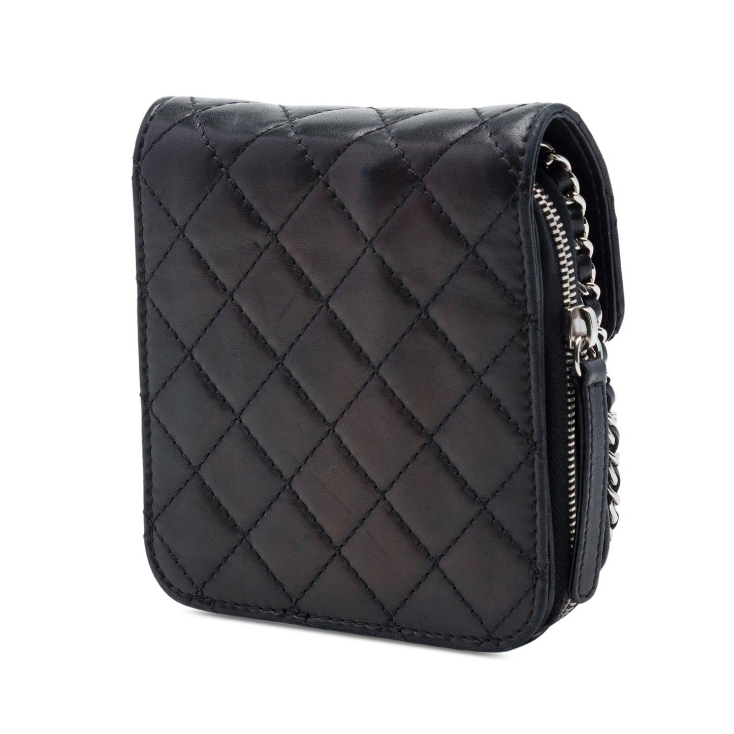 Chanel CC Quilted Lambskin Clams Wallet on Chain