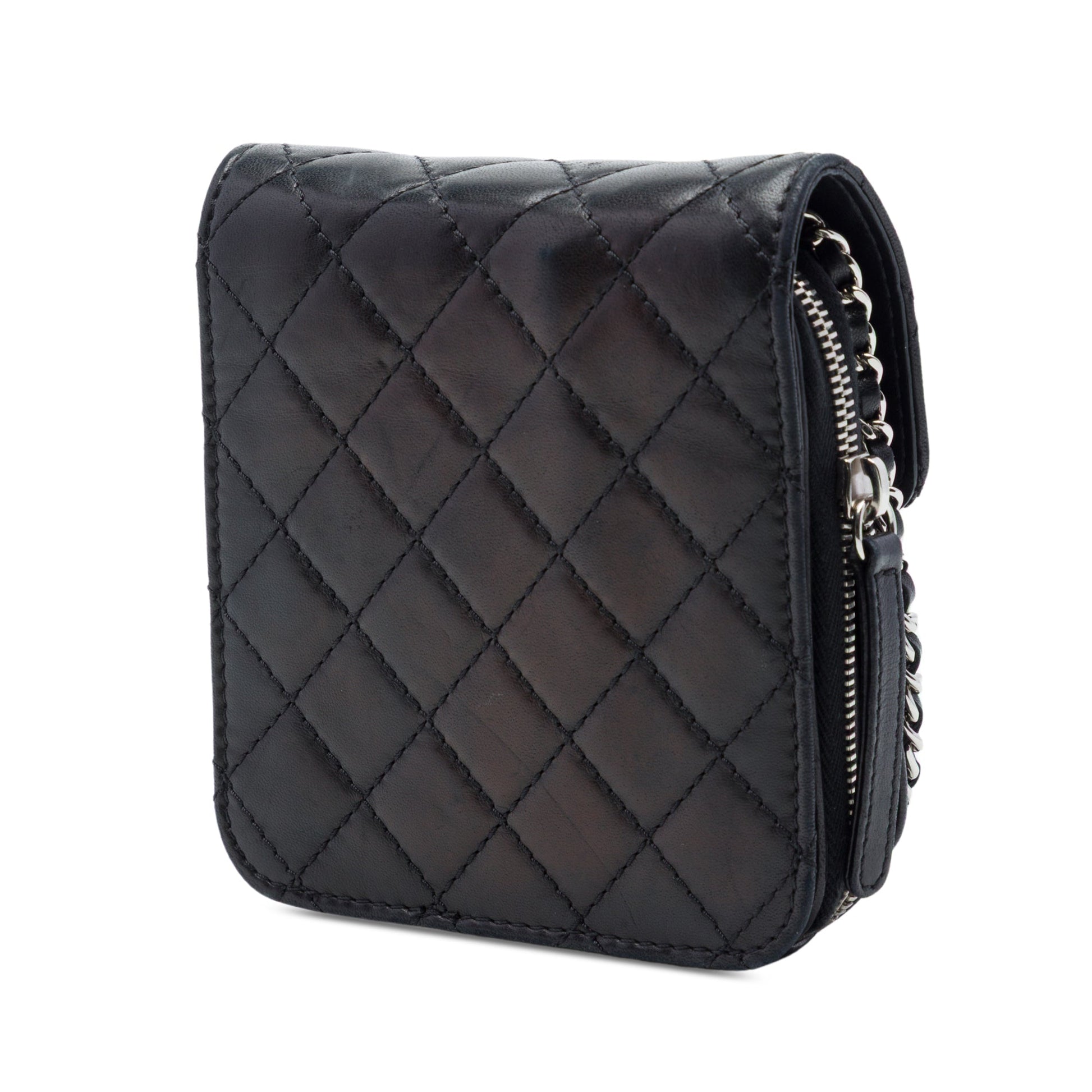 Chanel CC Quilted Lambskin Clams Wallet on Chain