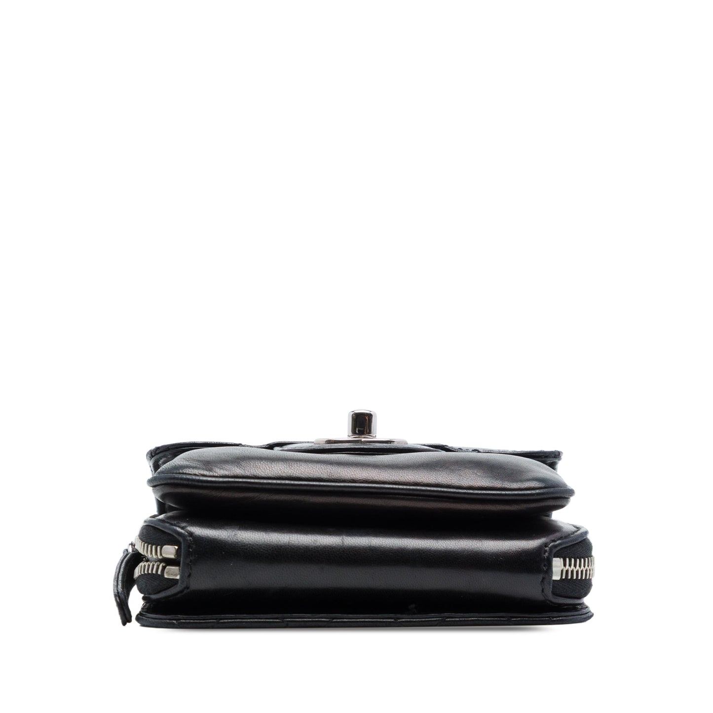 Chanel CC Quilted Lambskin Clams Wallet on Chain