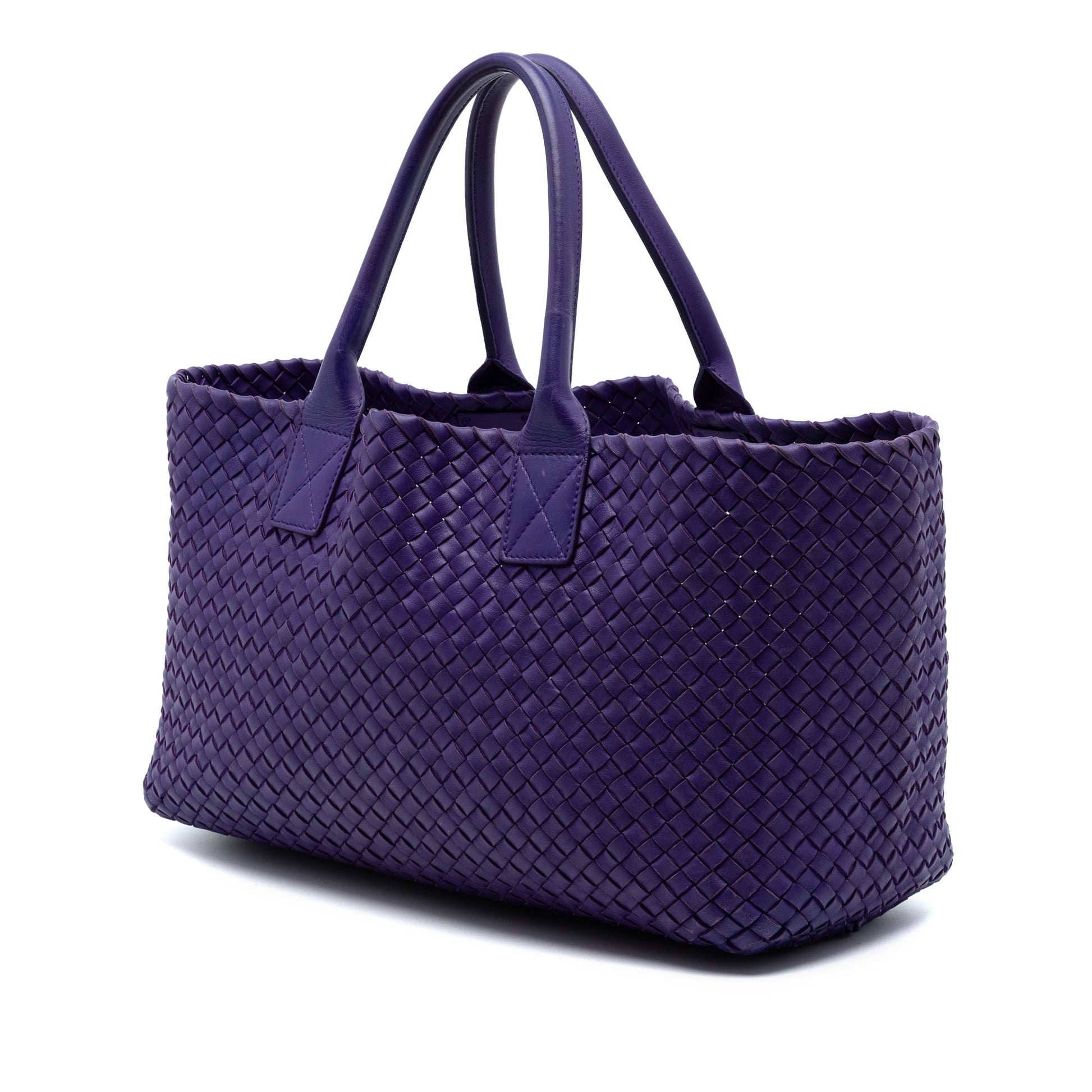 Bottega Veneta Medium Lambskin Intreccio Cabat Tote