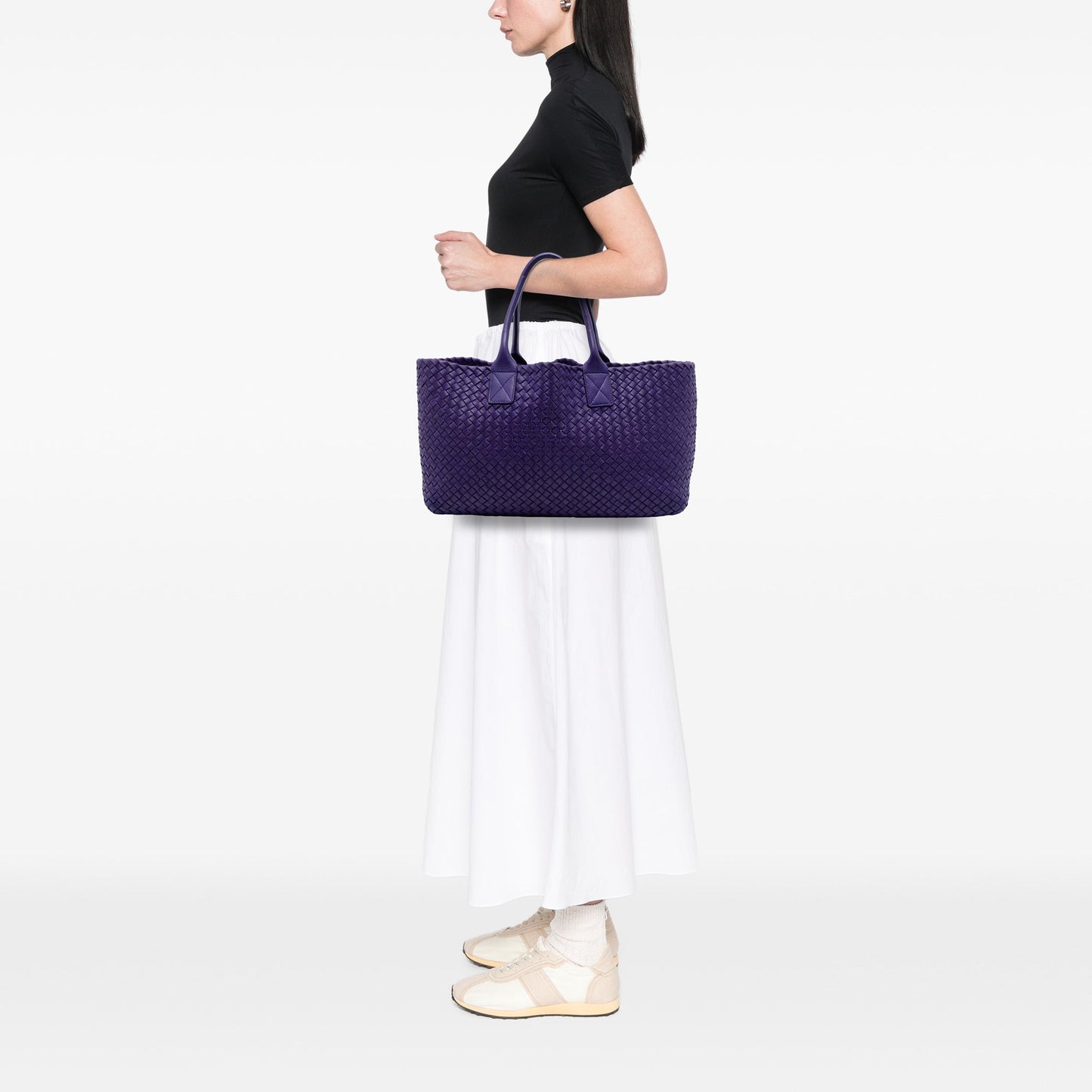 Bottega Veneta Medium Lambskin Intreccio Cabat Tote