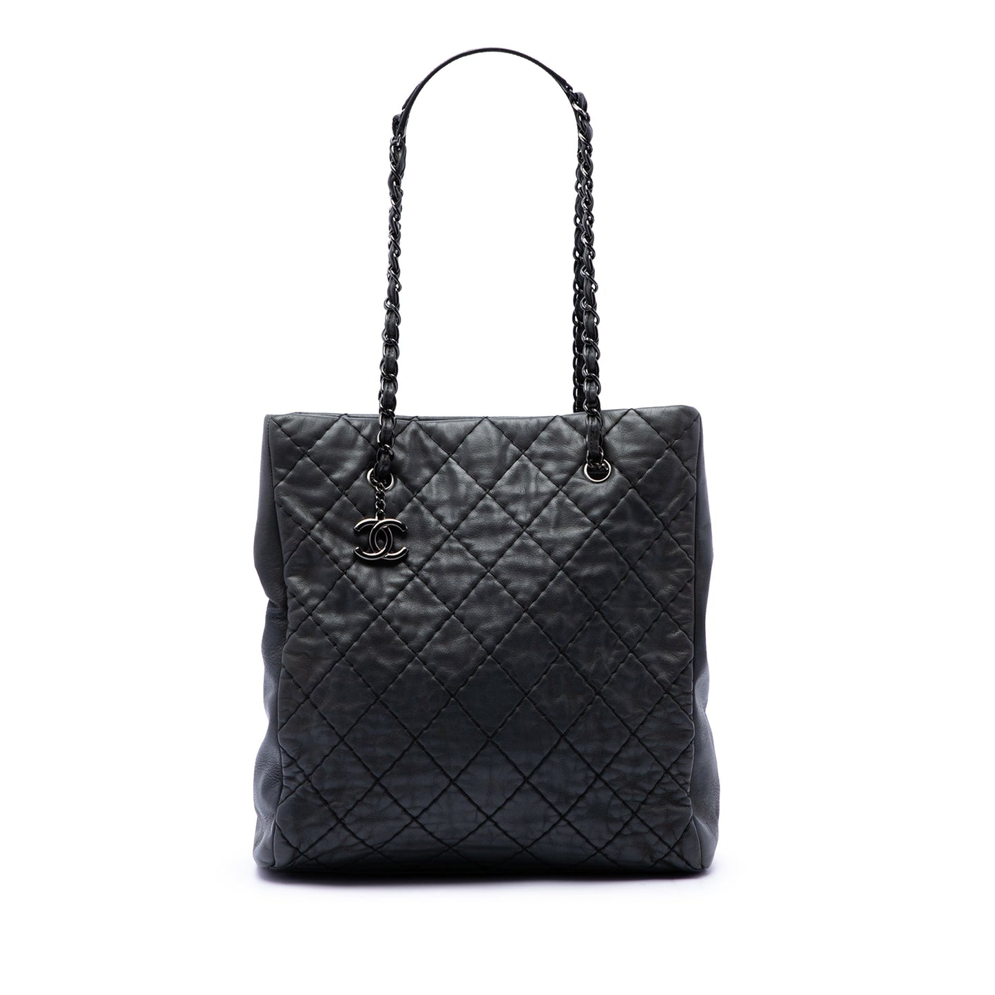 Chanel CC Quilted Lambskin Wild Stitch Chain Tote