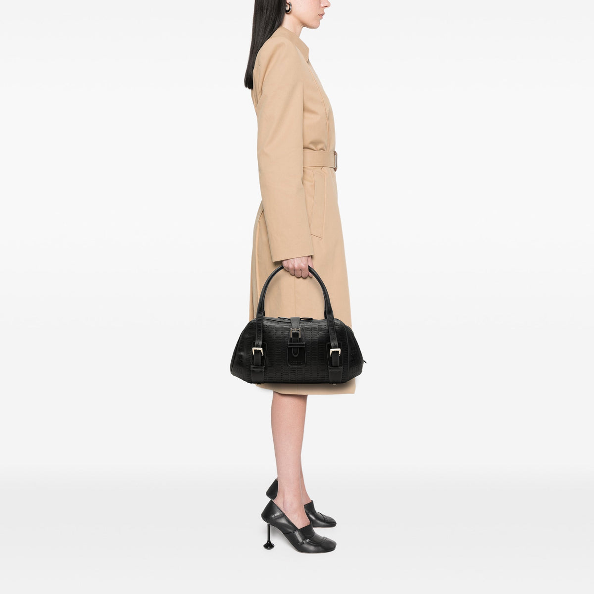 LOEWE Embossed Leather Senda Handbag