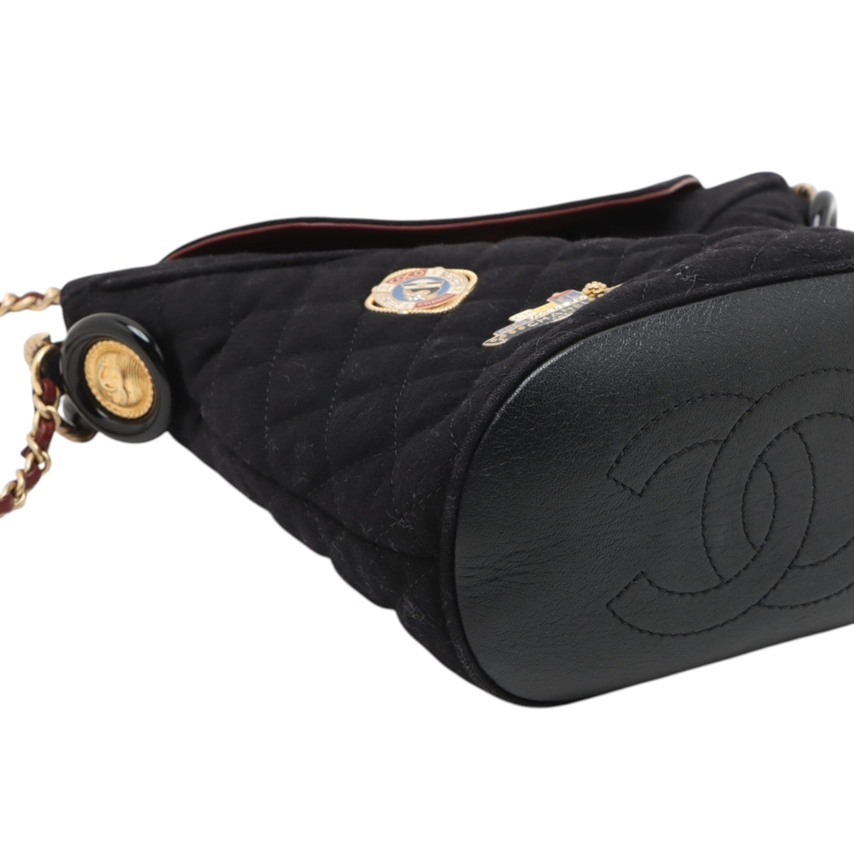Chanel Paris Hamburg Quilted Wool Coco Sailor Charms Bucket Bag — Blue