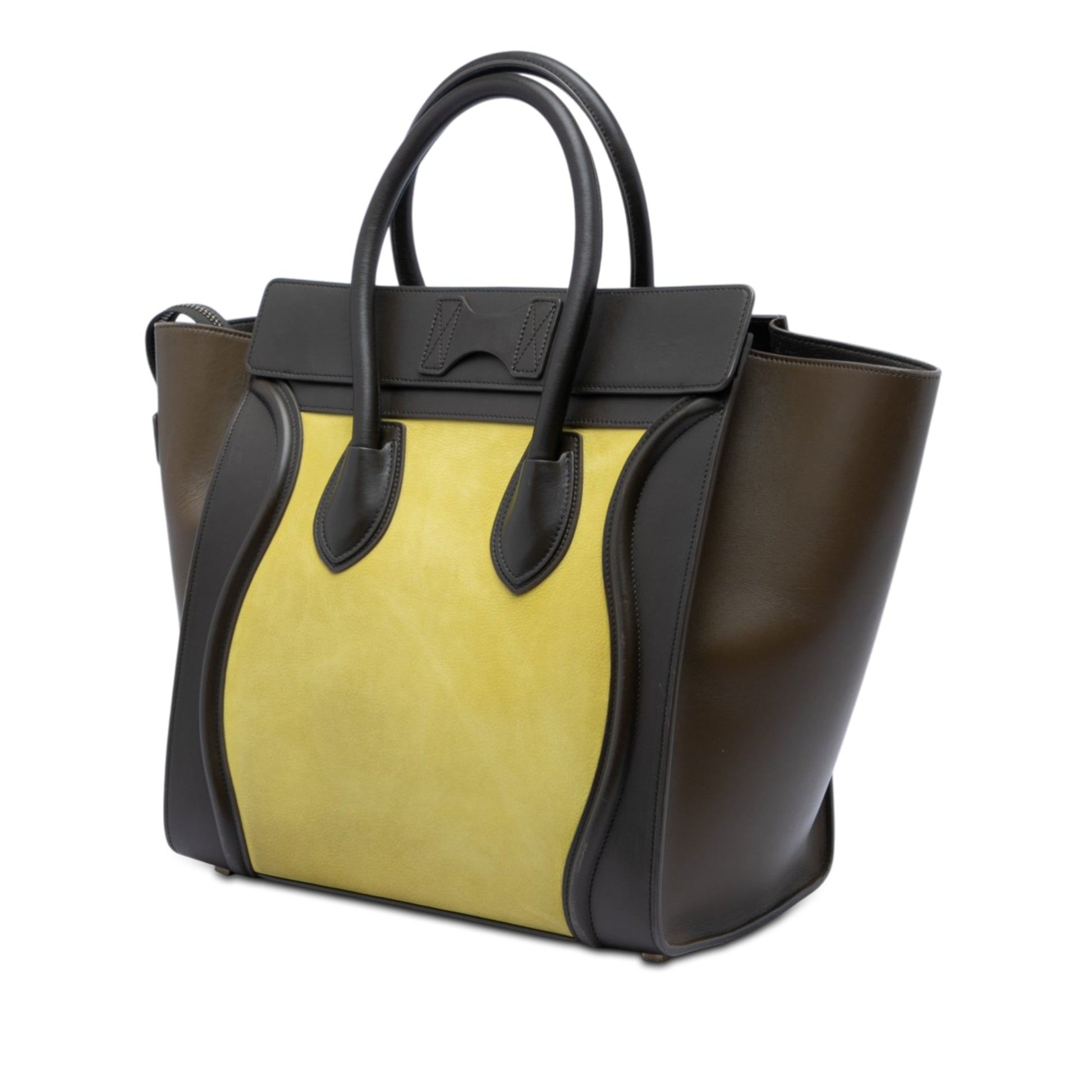 Mini Tricolor Nubuck and Smooth Calfskin Luggage Tote