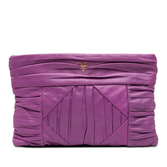 Prada Pleated Nappa Clutch