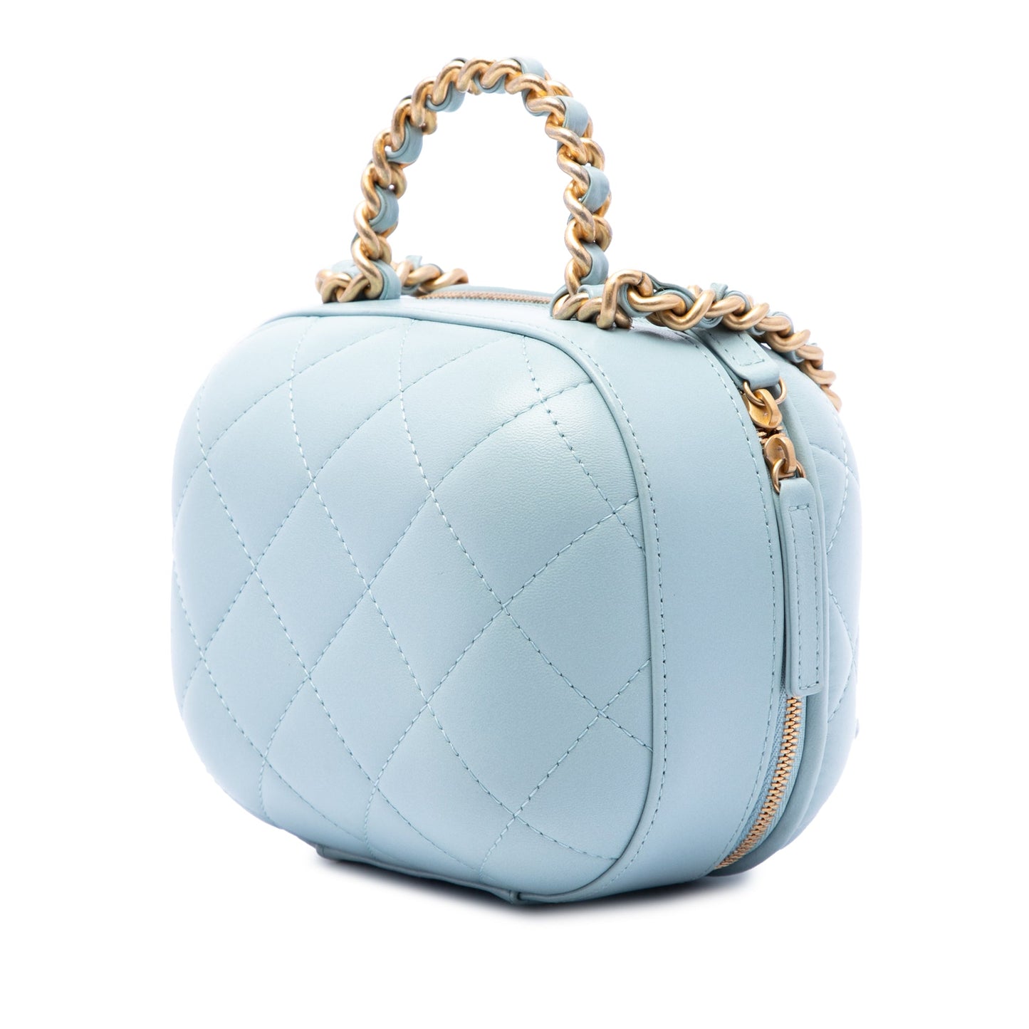 Chanel Quilted Lambskin CC Bubble Vanity Case With Chain