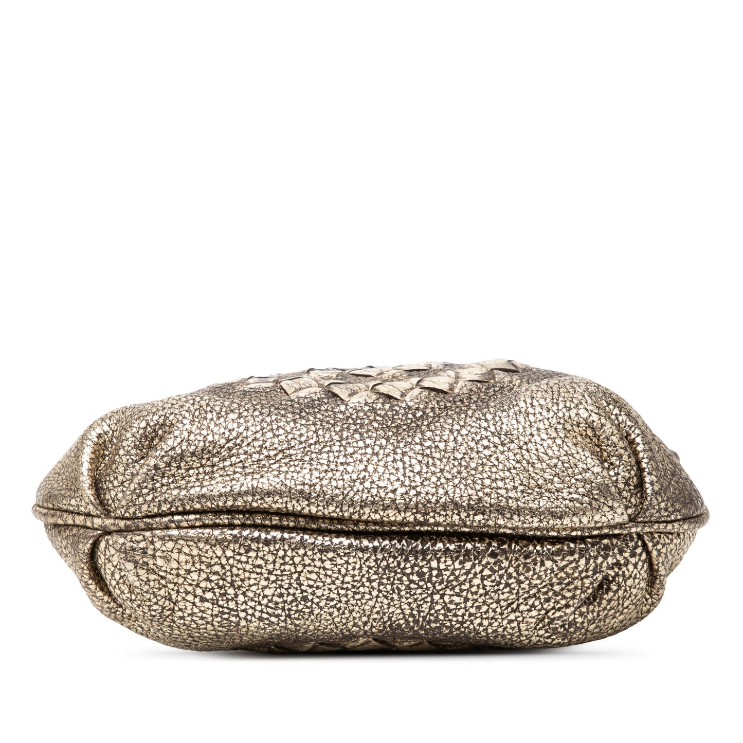 Bottega Veneta Metallic Intrecciato Trimmed Cervo Deerskin Illusion Shoulder Bag