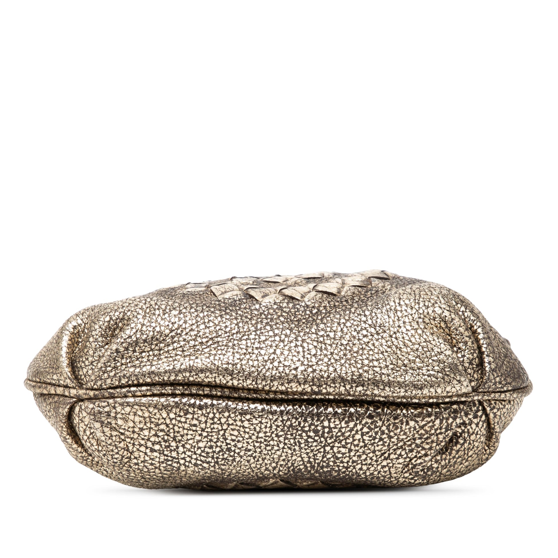 Bottega Veneta Metallic Intrecciato Trimmed Cervo Deerskin Illusion Shoulder Bag