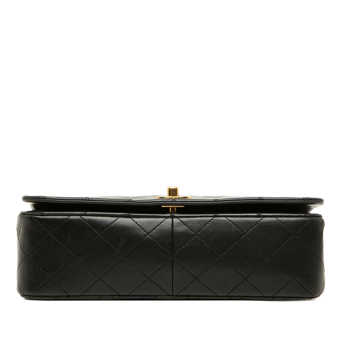 Chanel Small CC Quilted Lambskin Full Single Flap — Black