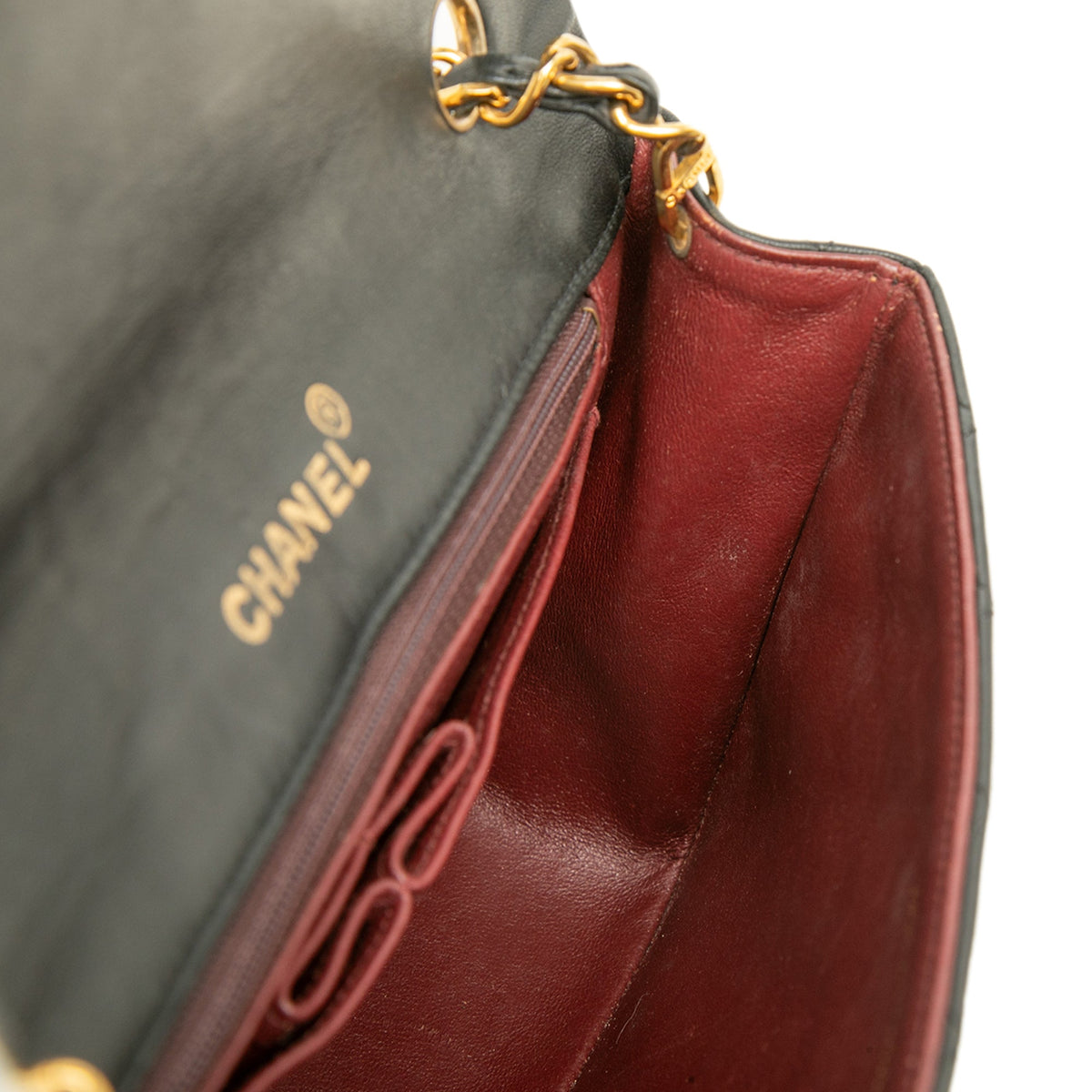 Chanel Small CC Quilted Lambskin Full Single Flap — Black
