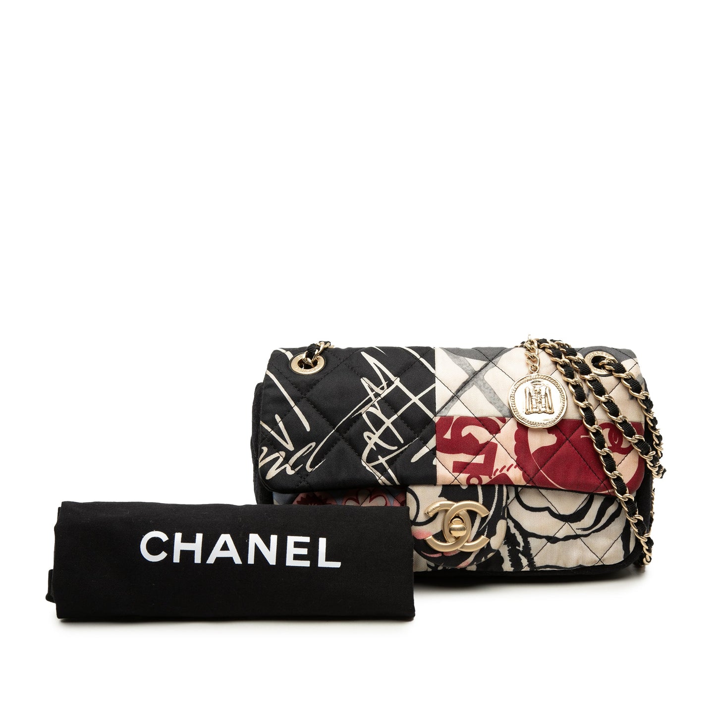 Chanel Mini Rectangular Printed Nylon and Jersey Patchwork Single Flap