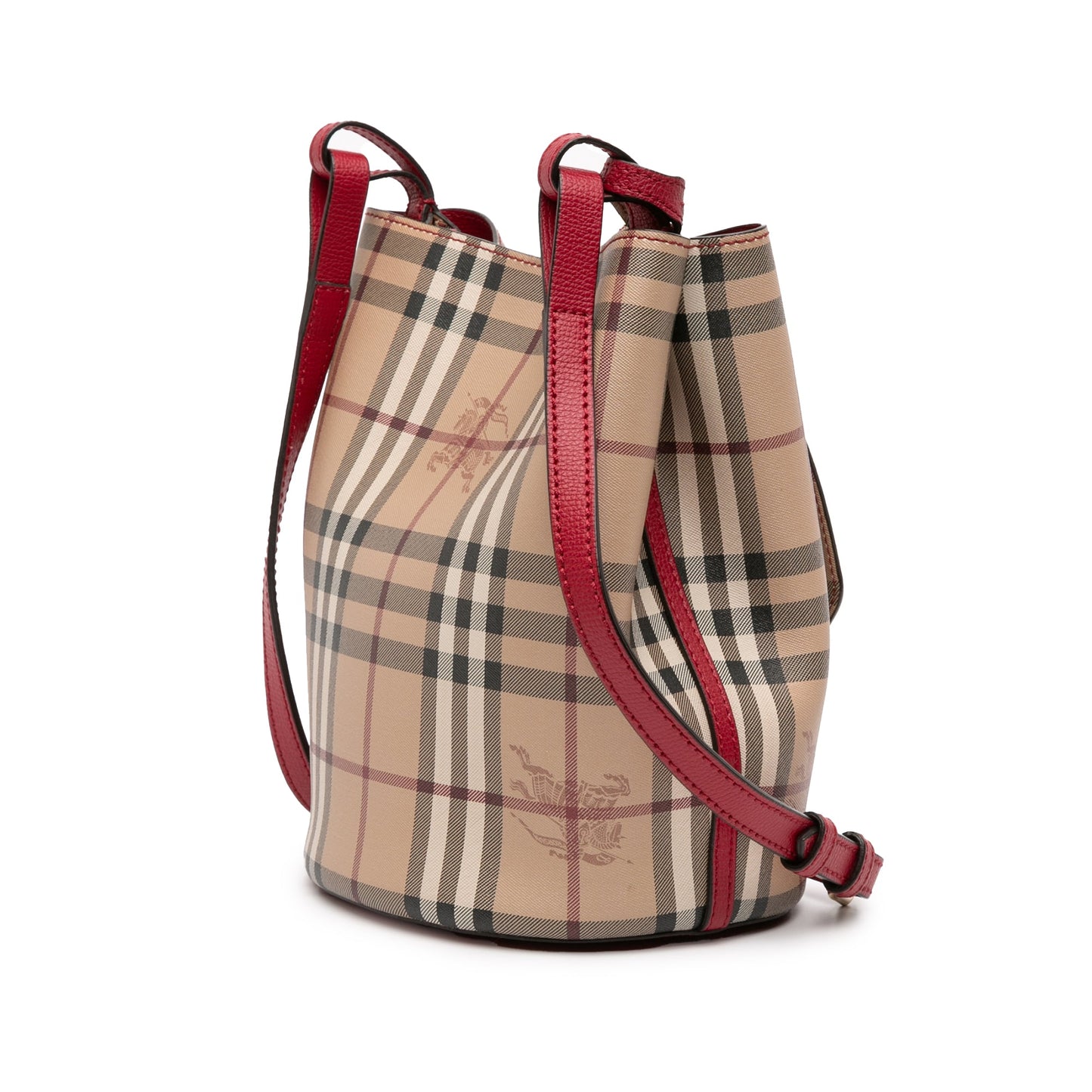Burberry Haymarket Check Coated Canvas Lorne Bucket Bag