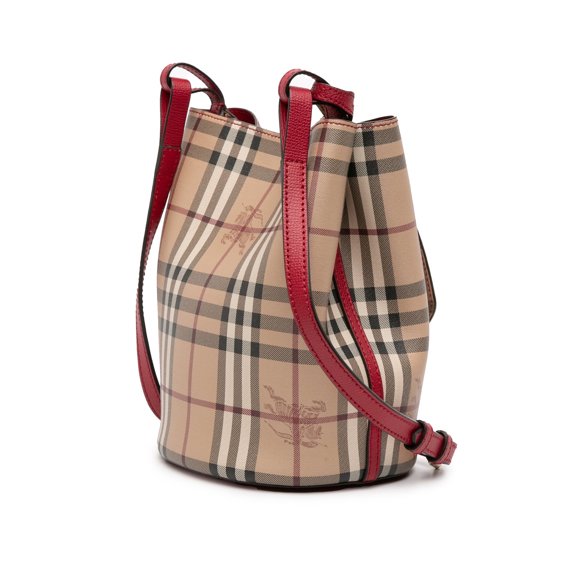 Burberry Haymarket Check Coated Canvas Lorne Bucket Bag