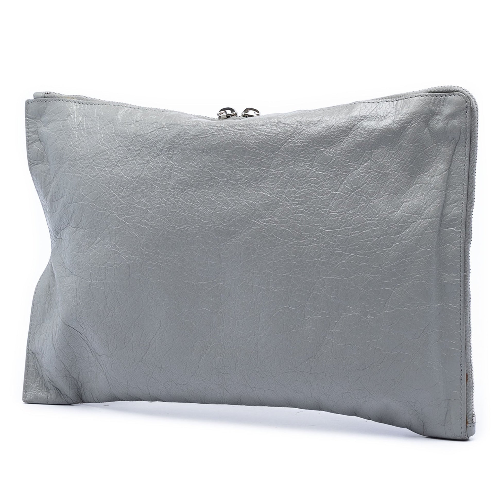 Balenciaga Lambskin Motocross Giant 12 Zip Around Flat Clutch