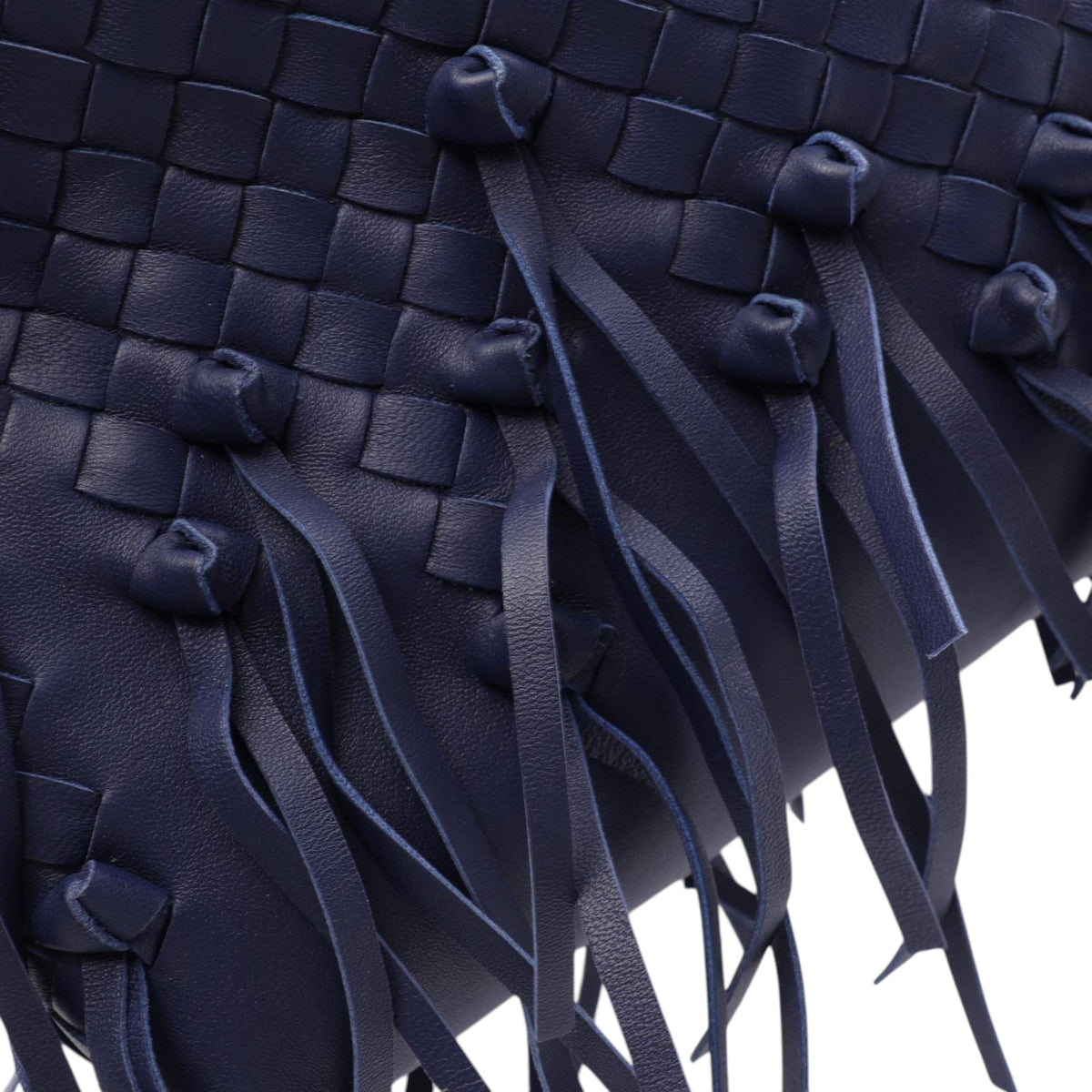 Bottega Veneta Intrecciato Fringe Nodini — Blue