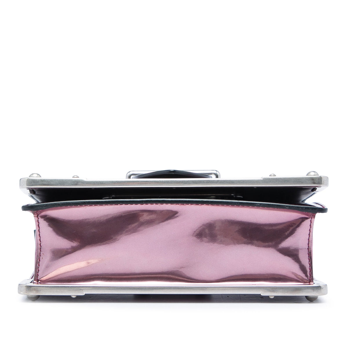 Prada Saffiano Trimmed Metallic Vitello Cahier Bag