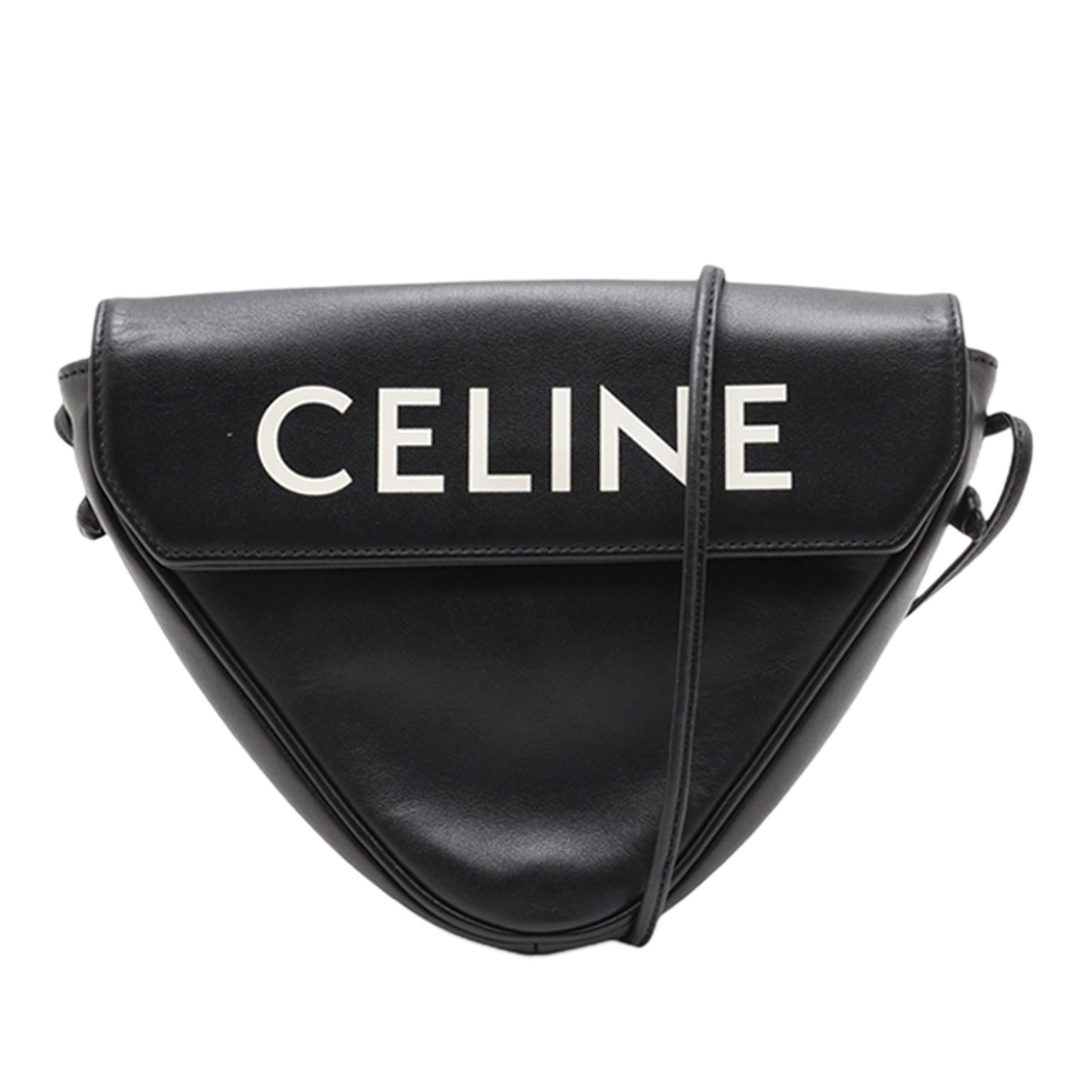 Celine Smooth Calfskin Logo Triangle Crossbody
