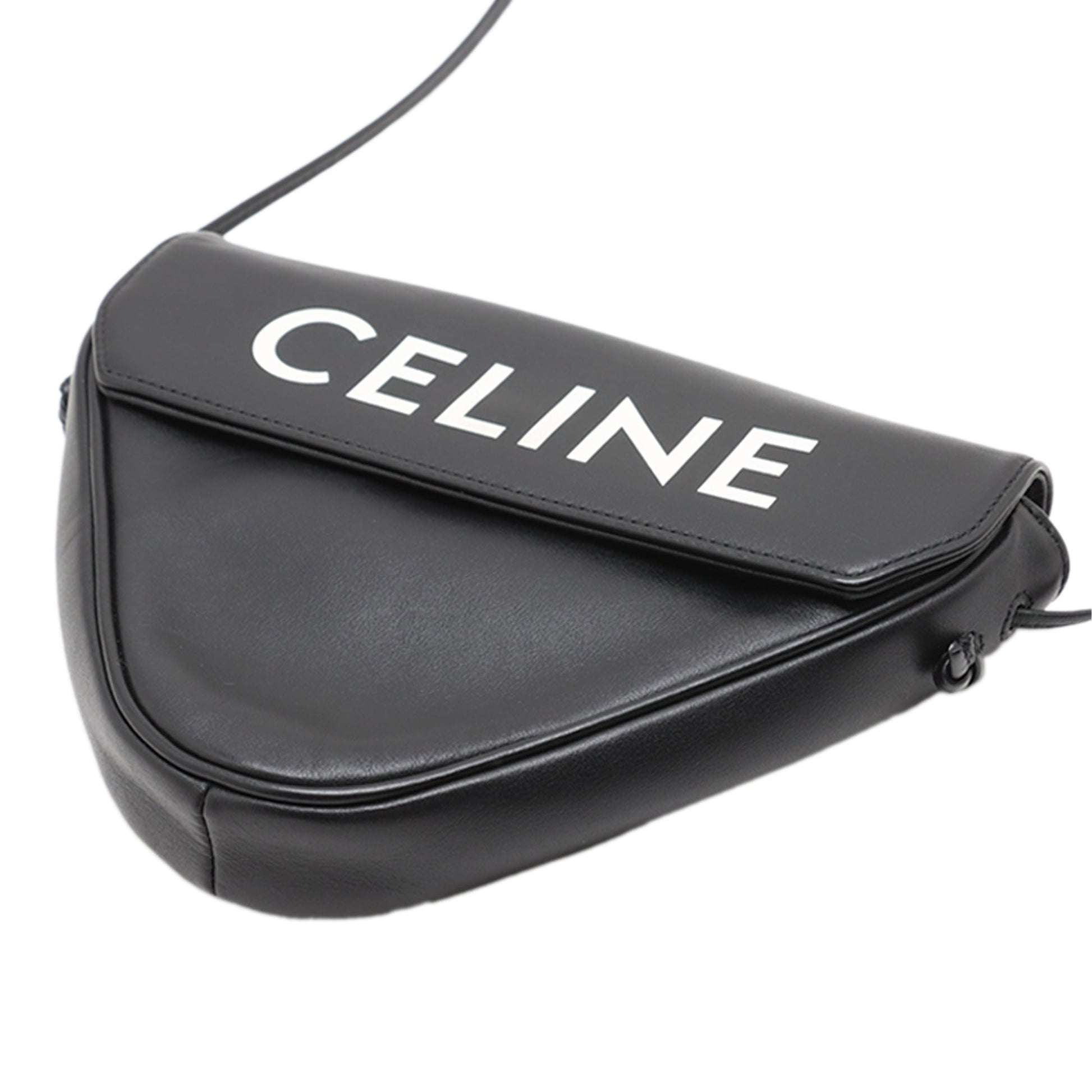 Celine Smooth Calfskin Logo Triangle Crossbody