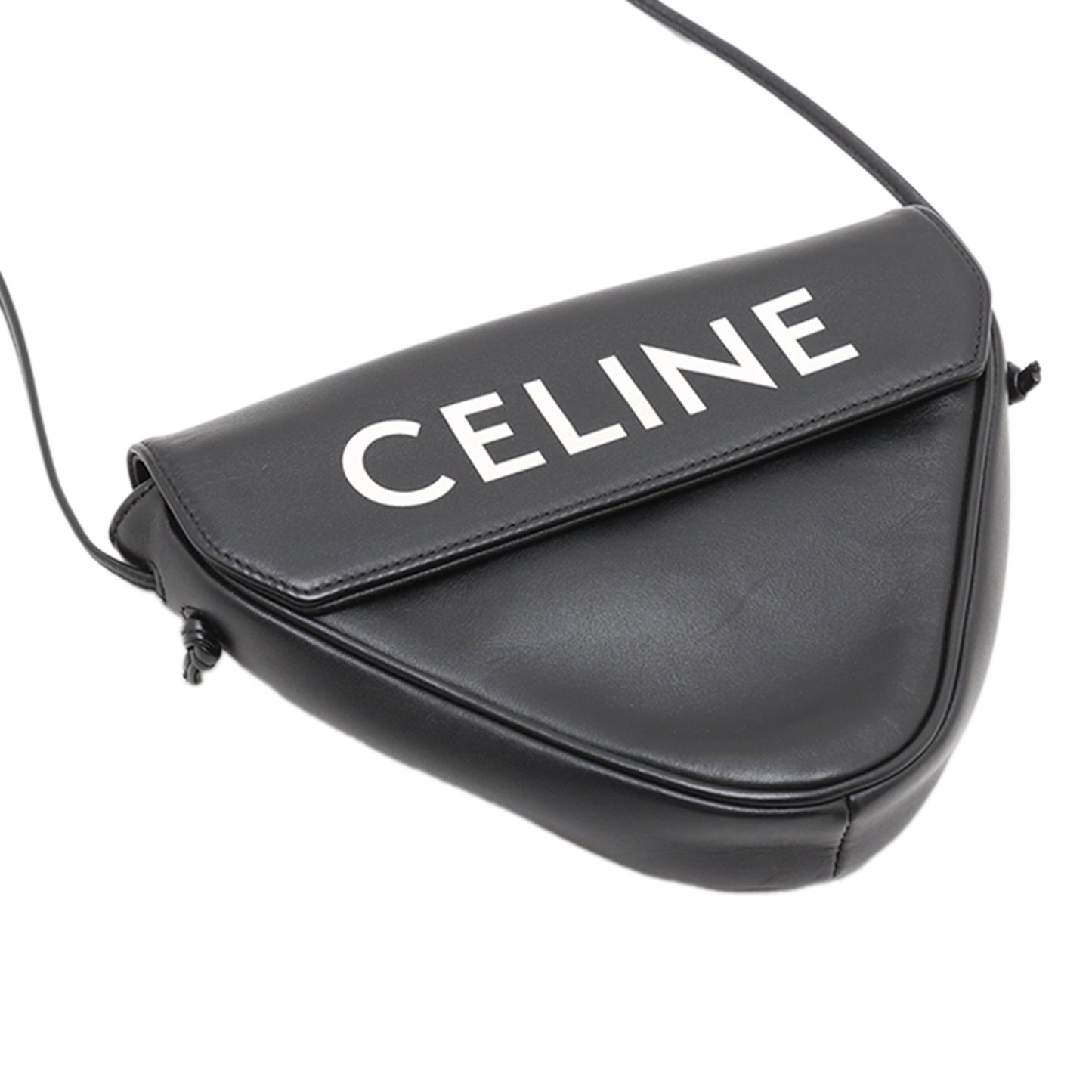 Celine Smooth Calfskin Logo Triangle Crossbody