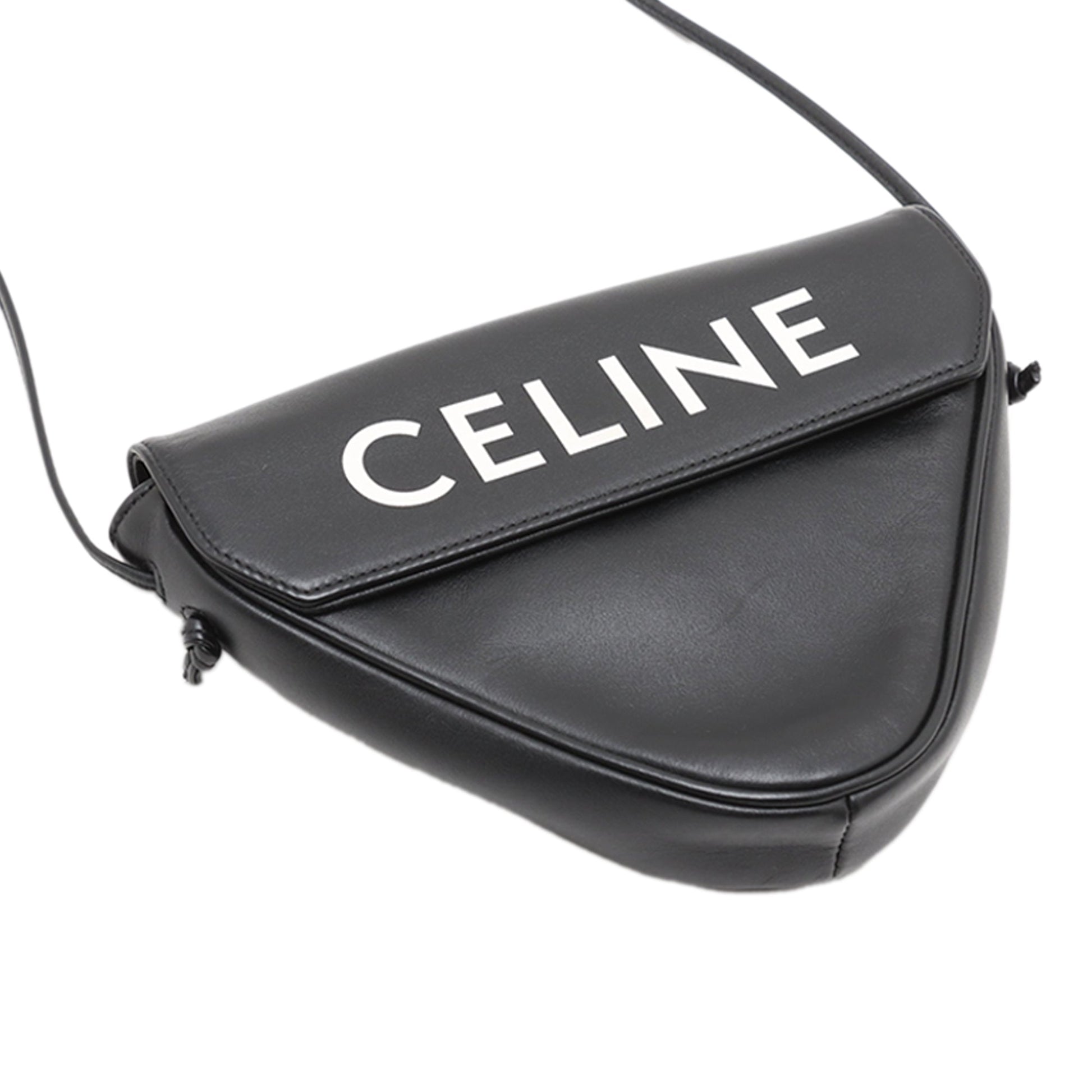 Celine Smooth Calfskin Logo Triangle Crossbody