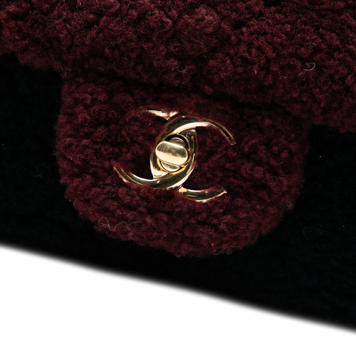 Chanel Medium Tricolor CC Quilted Shearling Single Flap
