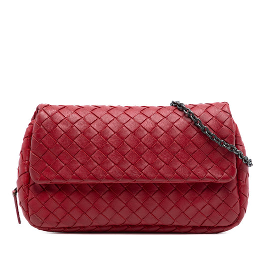 Bottega Veneta Mini Nappa Intrecciato Expandable Chain Flap Crossbody