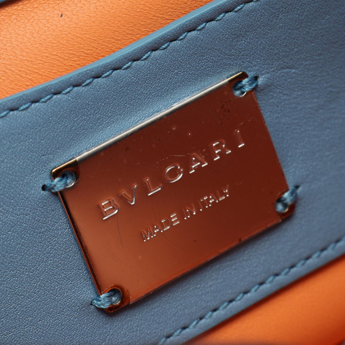 Bvlgari Mini Leather Serpenti Cabochon Satchel — Blue