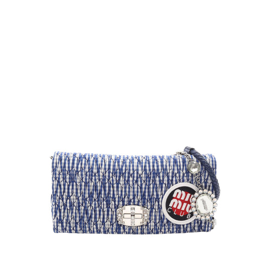 Miu Miu Matelasse Vichy Crystal Bag — Blue