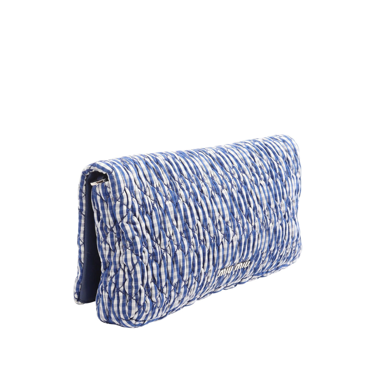 Miu Miu Matelasse Vichy Crystal Bag — Blue