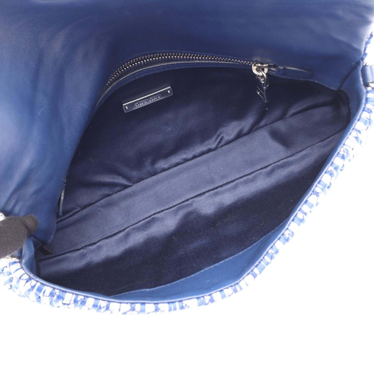 Miu Miu Matelasse Vichy Crystal Bag — Blue