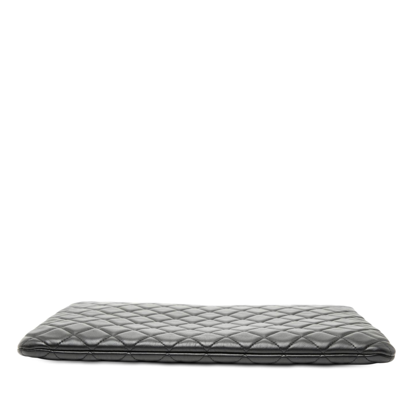 Chanel Large Quilted Lambskin Double Stitch O Case Clutch